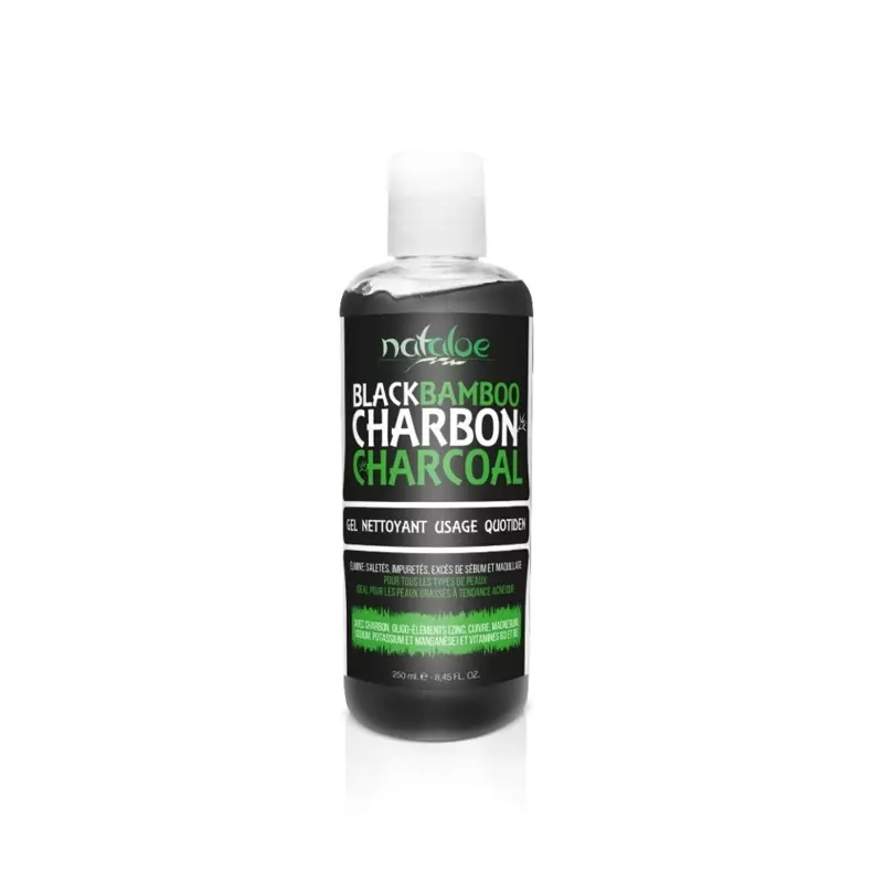 NATALOE Black bamboo charbon charcoal gel nettoyant 