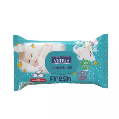 VENUS Lingettes Bébé fresh à l'extrait d'amande douce 