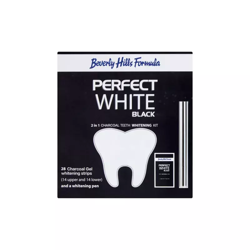 BEVERLY HILLS FORMULA Perfect white black 2in1 charcoal teeth whitening kit