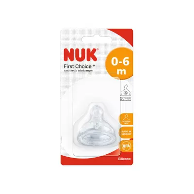 NUK Tétine First choice+ anti-collique silicone 0-6 mois