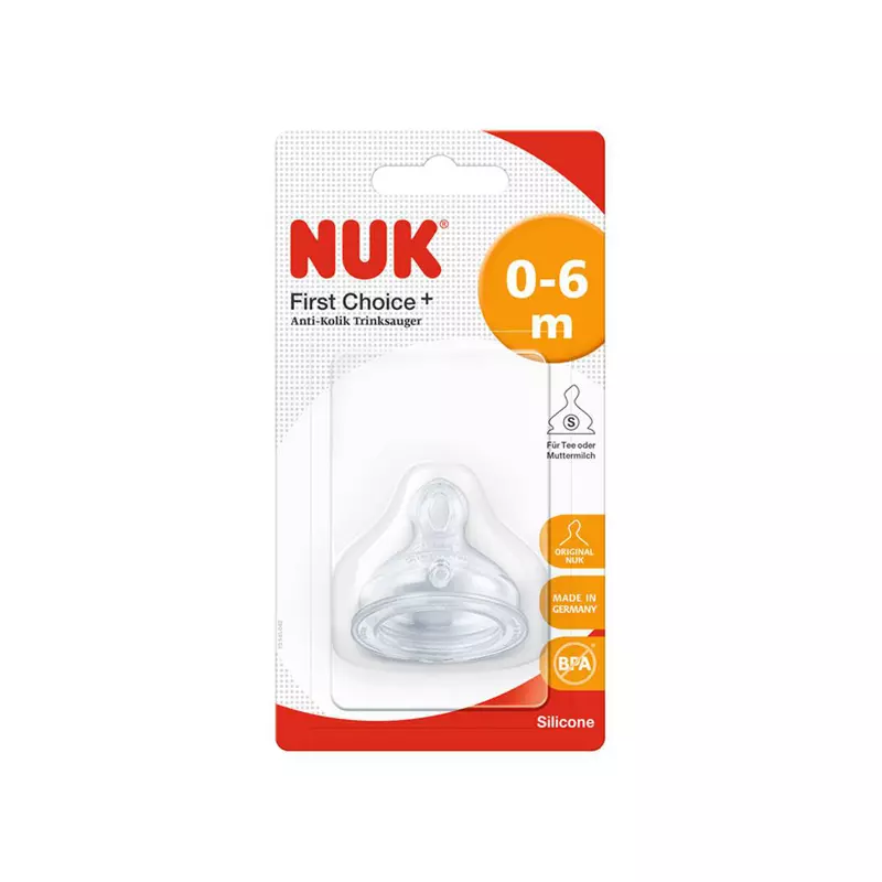 NUK Tétine First choice+ anti-collique silicone 0-6 mois